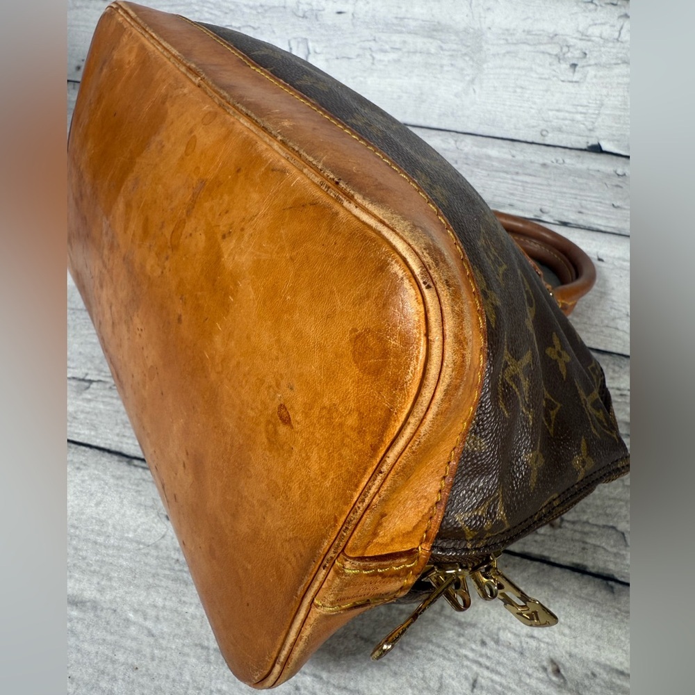 Louis Vuitton Alma Brown Monogram Leather Canvas Handbag - Picture 8 of 16